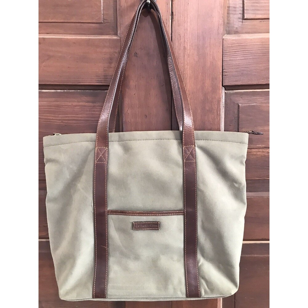 Franklin Convey Laptop Tote Bag 16"x12" Brown Green